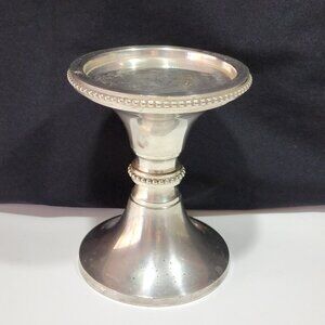 Pottery Barn Weighted Silver 3" Pillar Candle Holder RARE Y2K COLLECTIBLE